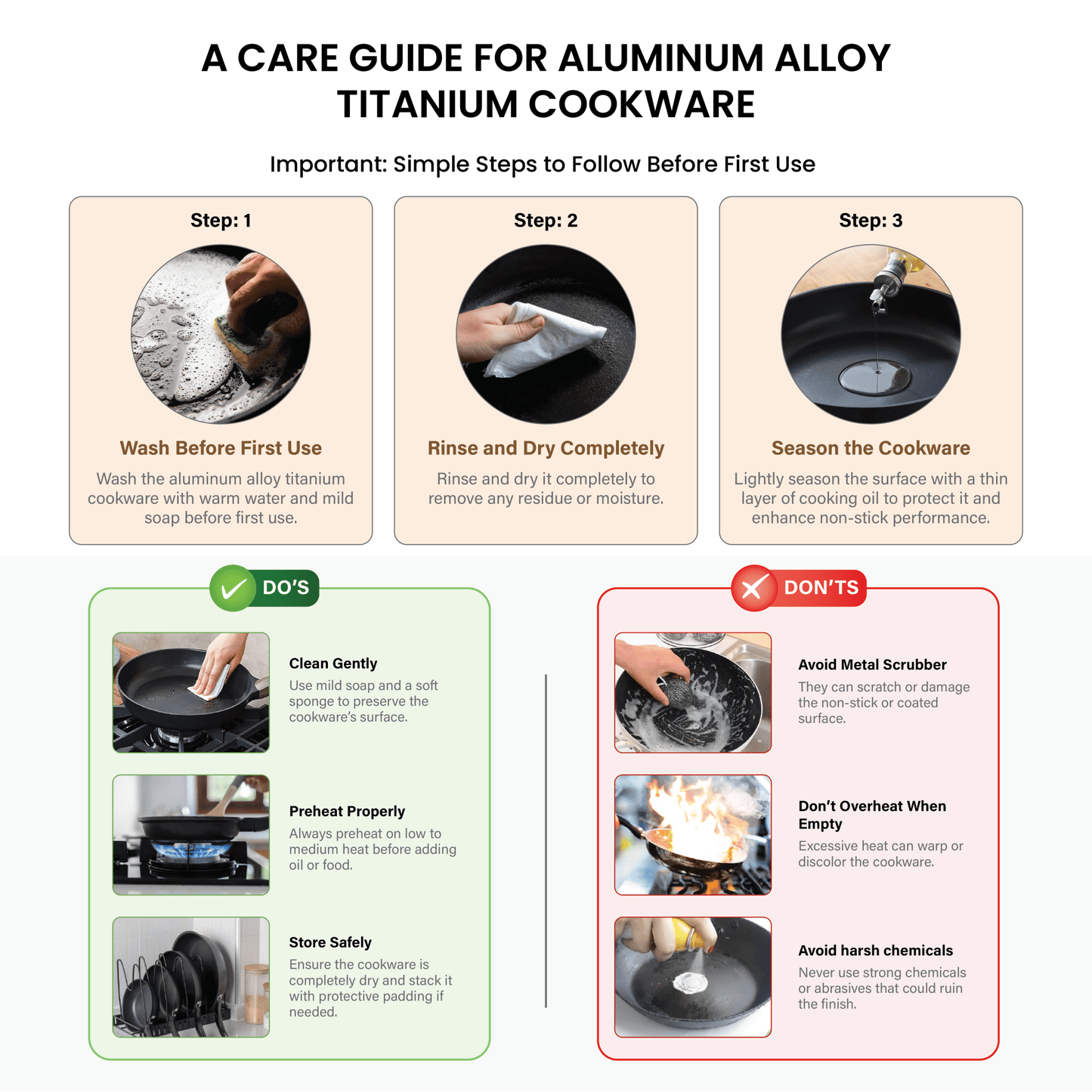 Durable Aluminum Alloy Titanium Fry Wok with Non-Stick Surface (28cm)