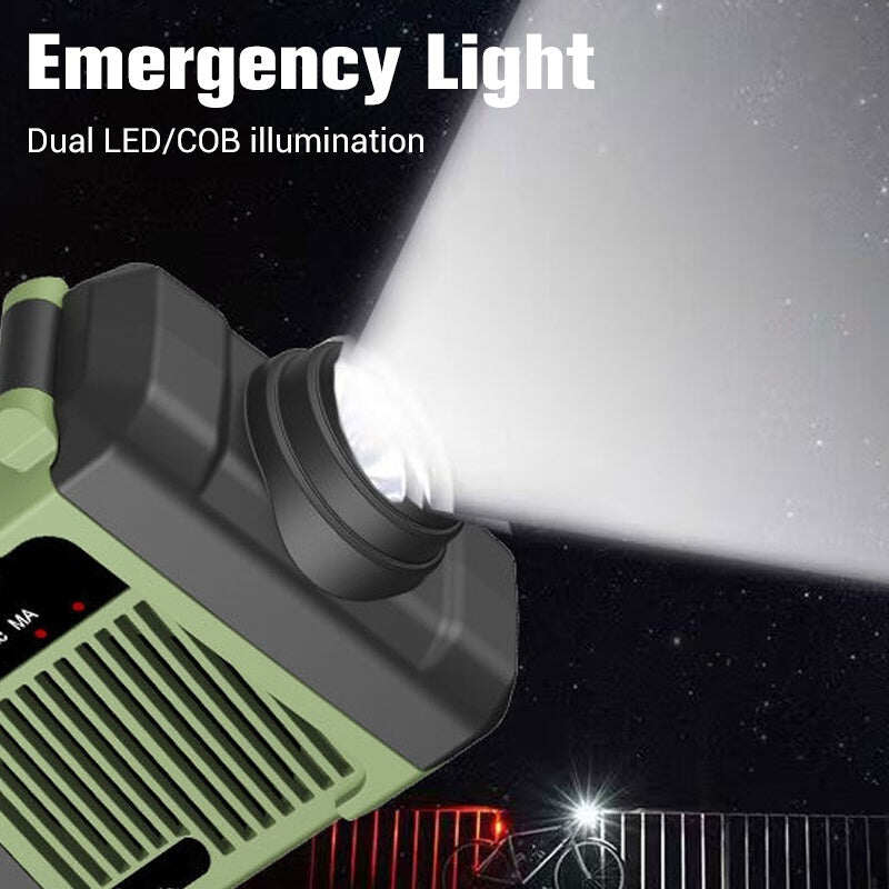 Solar Hand Crank Emergency Radio with LED Flashlight