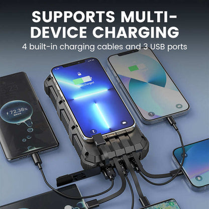 High-Capacity Solar Power Bank with Built-in Light