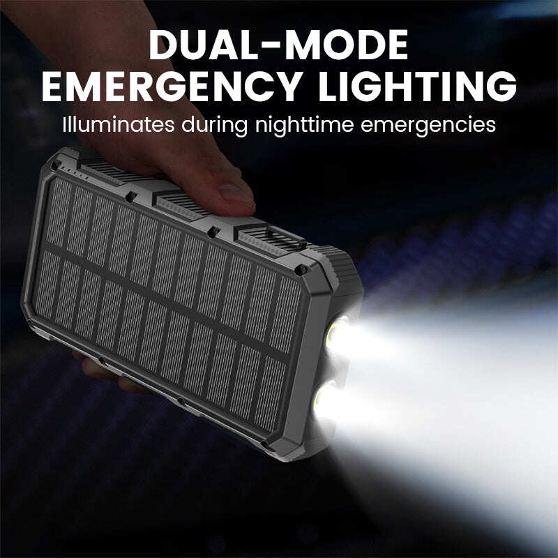 High-Capacity Solar Power Bank with Built-in Light