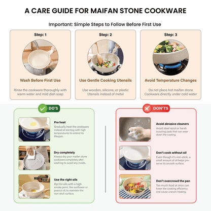 Maifan Stone Non-Stick Flat Bottom Frying Pan (24cm)