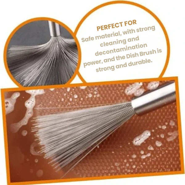 Stainless Steel Bristles | Tough on Grease | Comfortable Grip