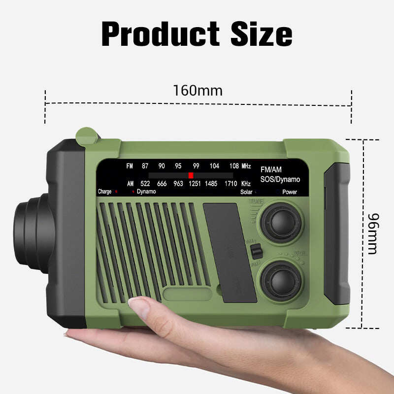 Solar Hand Crank Emergency Radio with LED Flashlight