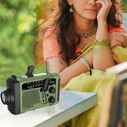 Solar Hand Crank Emergency Radio with LED Flashlight