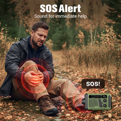 Solar Hand Crank Emergency Radio with LED Flashlight