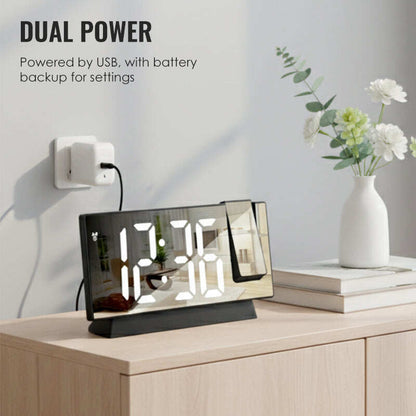 LED Mirror Projection Alarm Clock