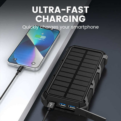 High-Capacity Solar Power Bank with Built-in Light