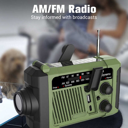 Solar Hand Crank Emergency Radio with LED Flashlight