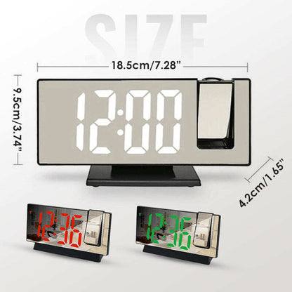LED Mirror Projection Alarm Clock